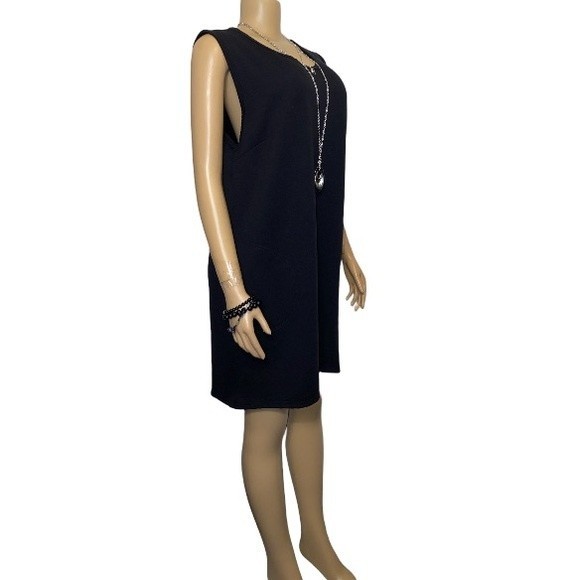 Serra Black Sleeveless Jumper dress pockets midweight Sweatshirt Fabric size XL - Picture 4 of 13